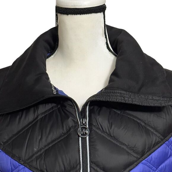 Michael Kors jacket Down Filled Lightweight puffer  Size M Blue & Black Like New - Picture 2 of 11